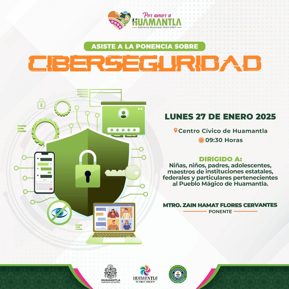 Gobierno municipal invita a toda la comunidad educativa de Huamantla a ponencia sobre ciberseguridad